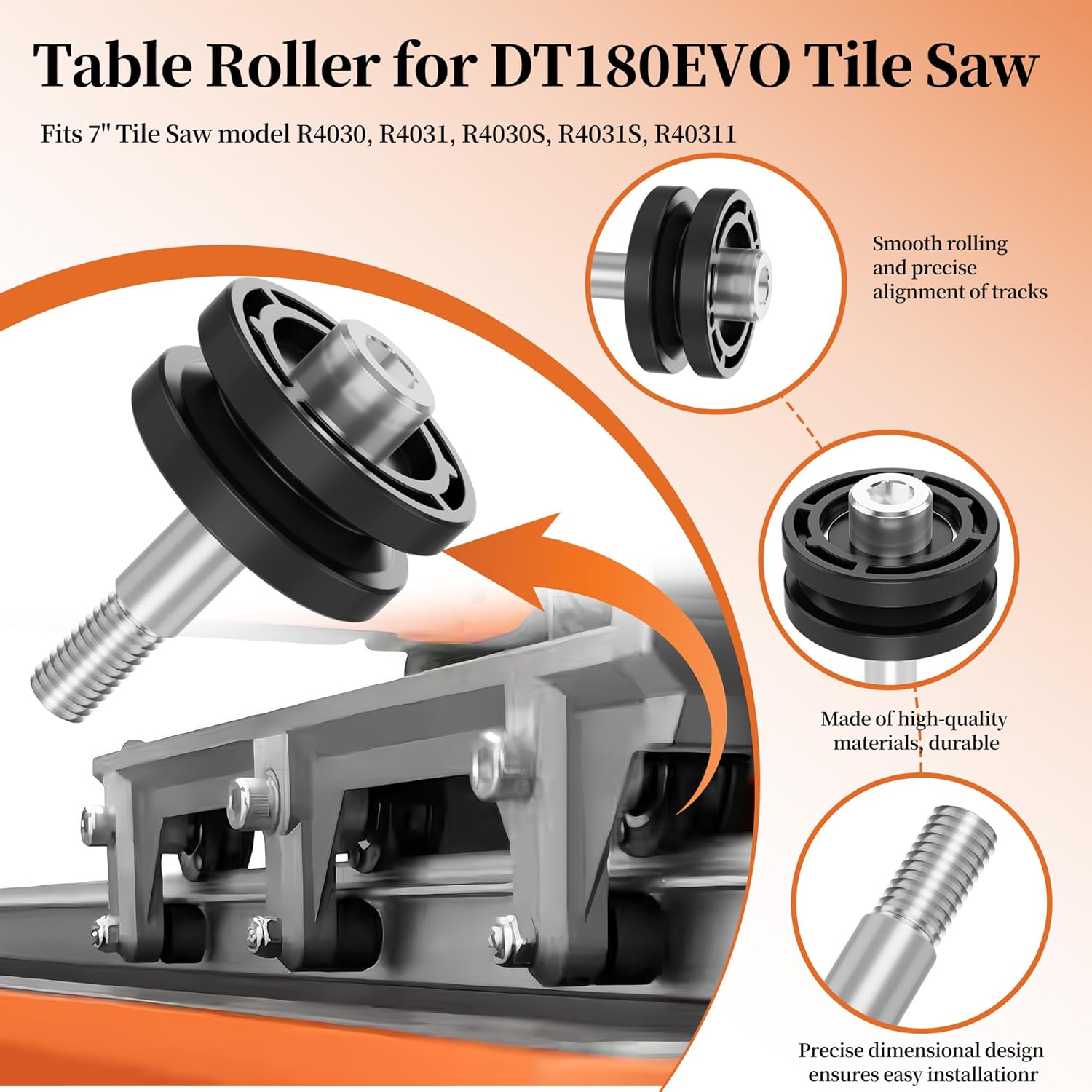 3-Pack 305784005 Table Roller Replacement for Ryo-bi Tile Saw Roller, Fits 7" Tile Saw R4030 R4031 R4030S R4031S R40311