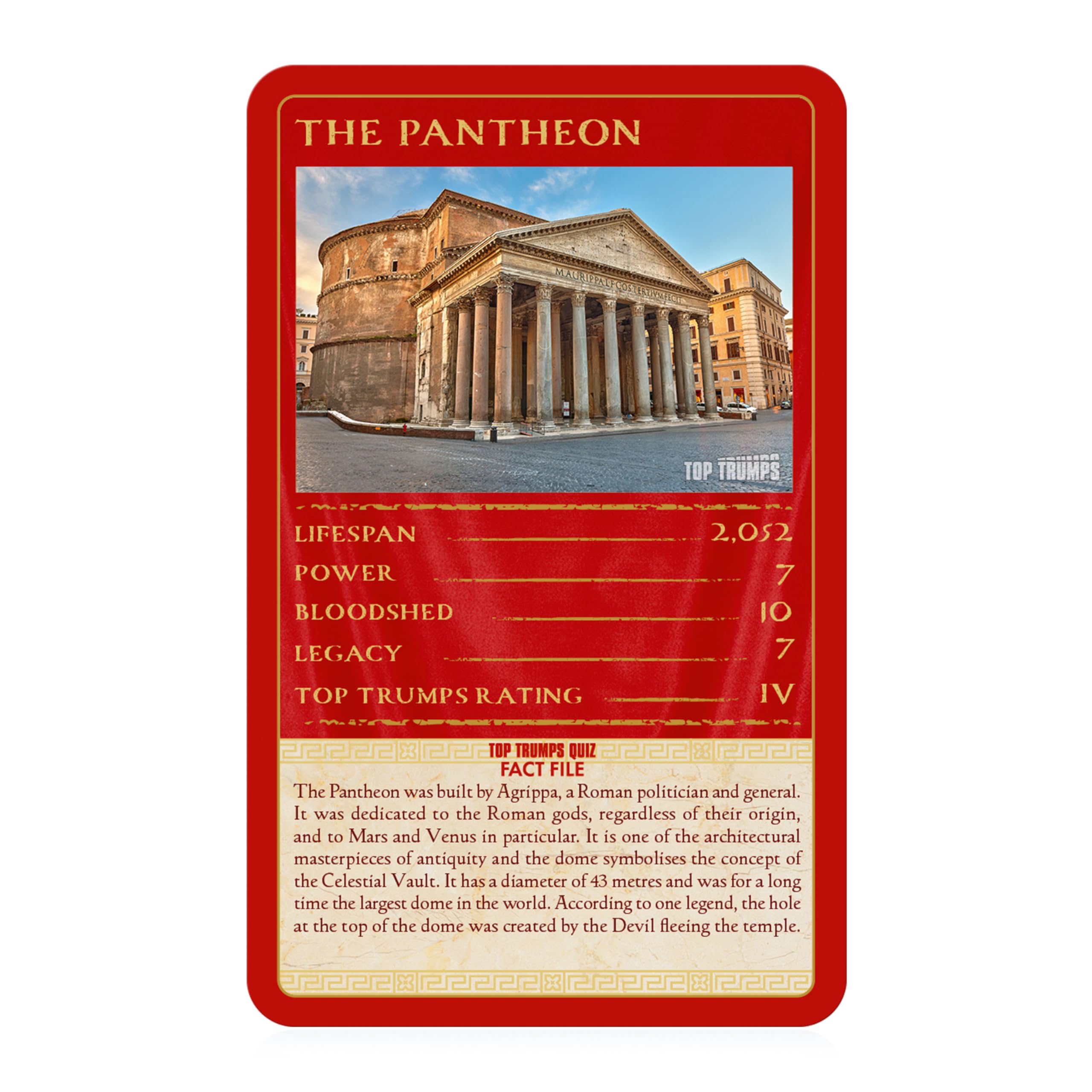 Top Trumps The Roman Empire Limited Edition Card Game, Red, Gold, and White, 12 cm x 8.5 cm x 1.9 cm (Diameter: 15.5 cm) - Image 3