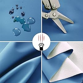 Eiury Toddler Booster Seat Dining Table Kitchen Chair, Waterproof Anti-Scratch PU Cushion, Non-Slip Bottom, Adjustable Buckle Straps, Easy Clean Portable Seat Cushion (Blue)