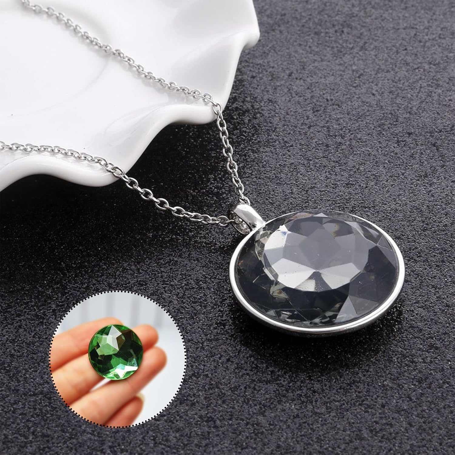 150Pcs 25MM Flat Back Round Acrylic Rhinestones, Round Acrylic Big Flatback Gems, Colorful Plastic Glitter Gems, Cosplay Gems Jewels for Costume Jewelry Making Invitation Wedding Craft Decoration - Image 6