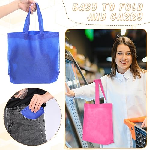 Miniatura 7 de Windyun Bolsos reutilizables no tejidos del regalo del multicolor de los totalizadores del regalo de la tela a granel de los bolsos del ultramarinos