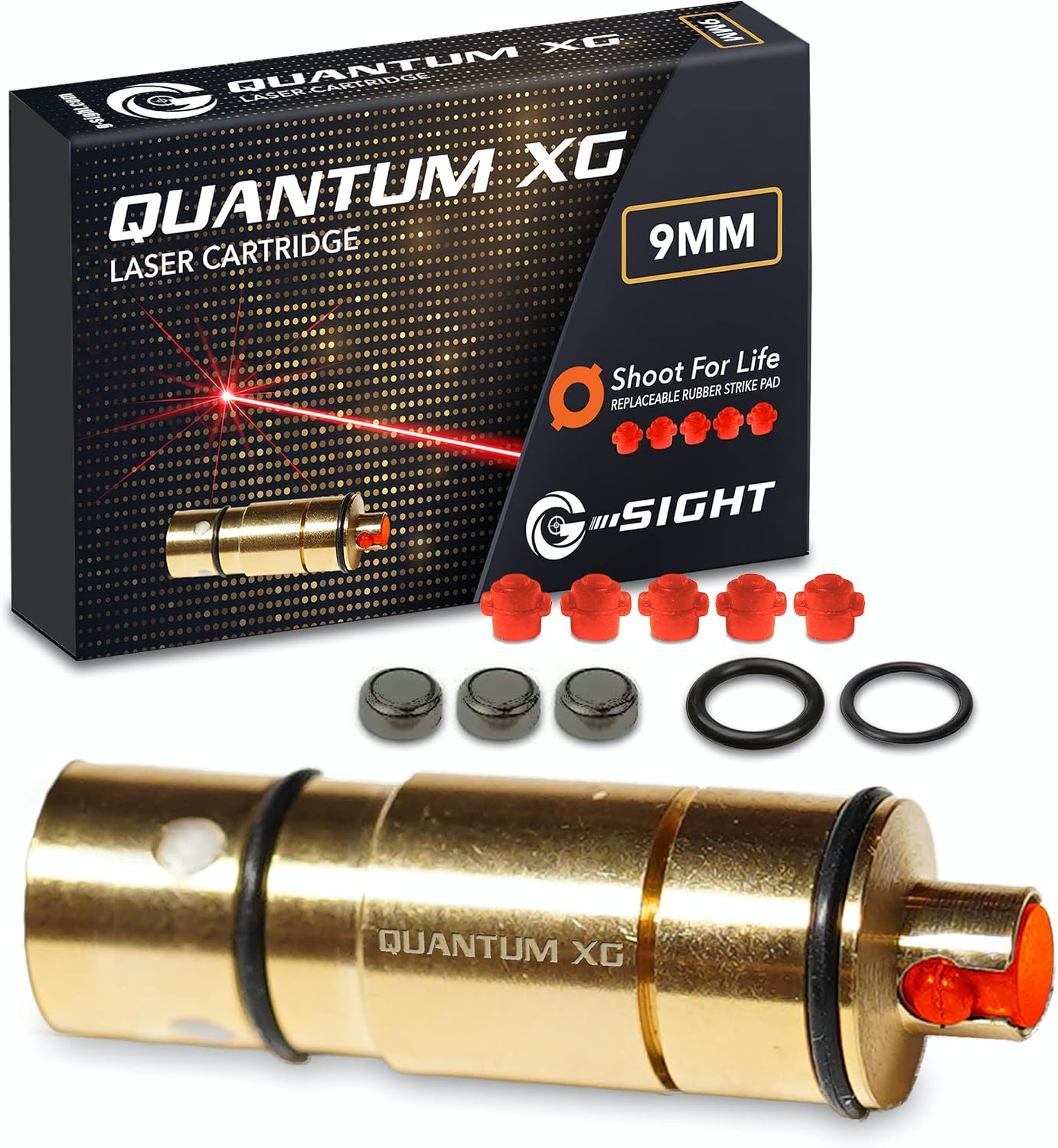 Quantum XG Dry Fire Laser Training Cartridge System by G-Sight Built in Snap Caps 9mm Laser Bullet USA Based