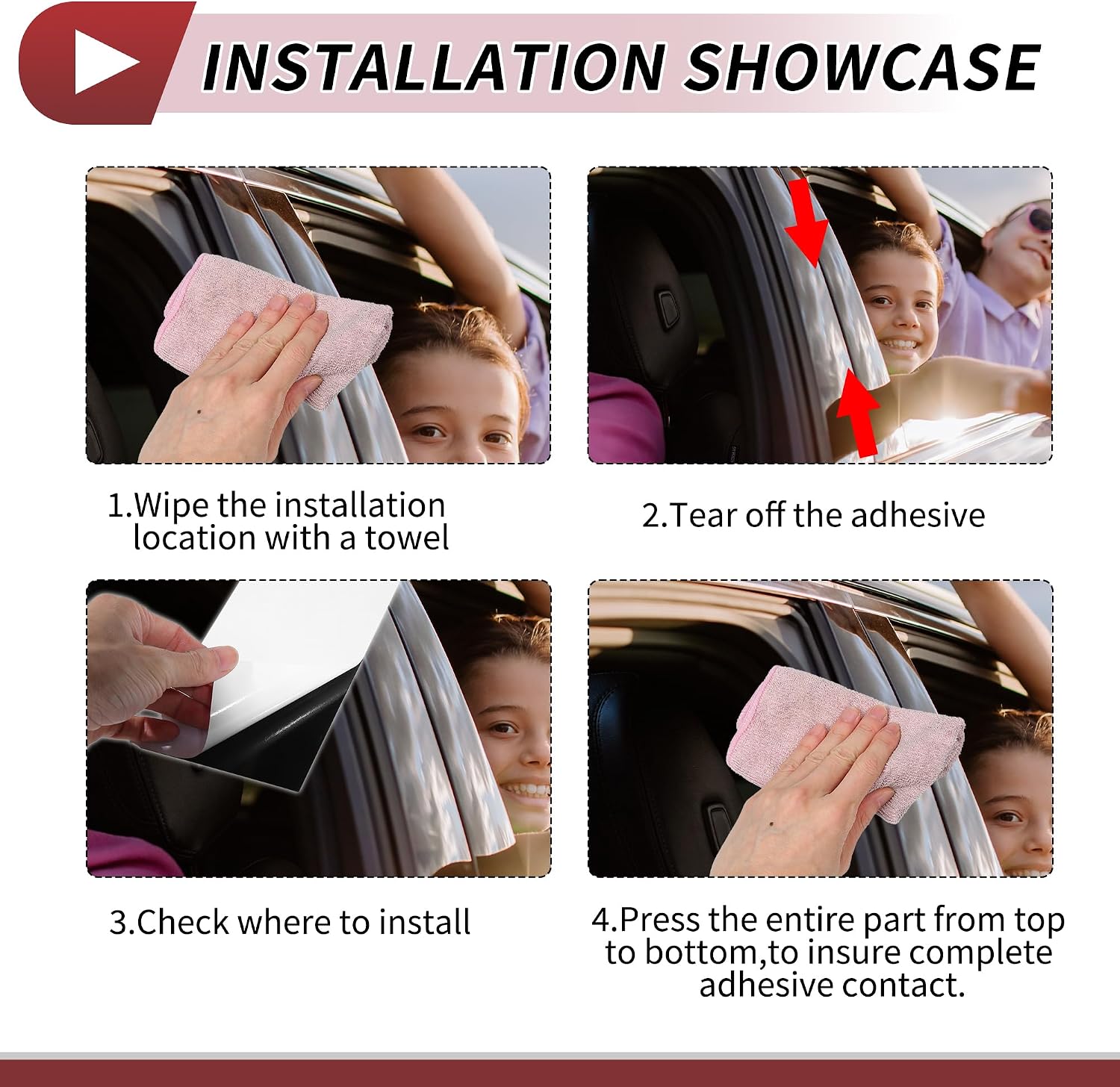 8 Pcs Door Pillar Window Trim for Nissan Rogue 2008-2013 Front Rear Left Right Anti Scratch Sticker Pillar Posts Door Outer Exterior Cover Black