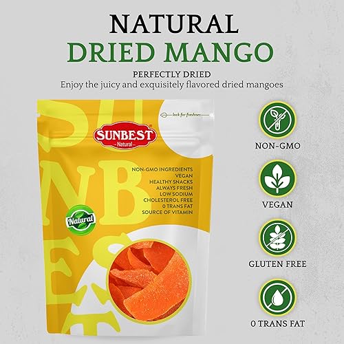 Miniatura 3 de Sunbest Natural - Rebanadas de mango secas, 5 libras - Golosina tropical y jugosa  Rebosante de sabor y alto en antioxidantes