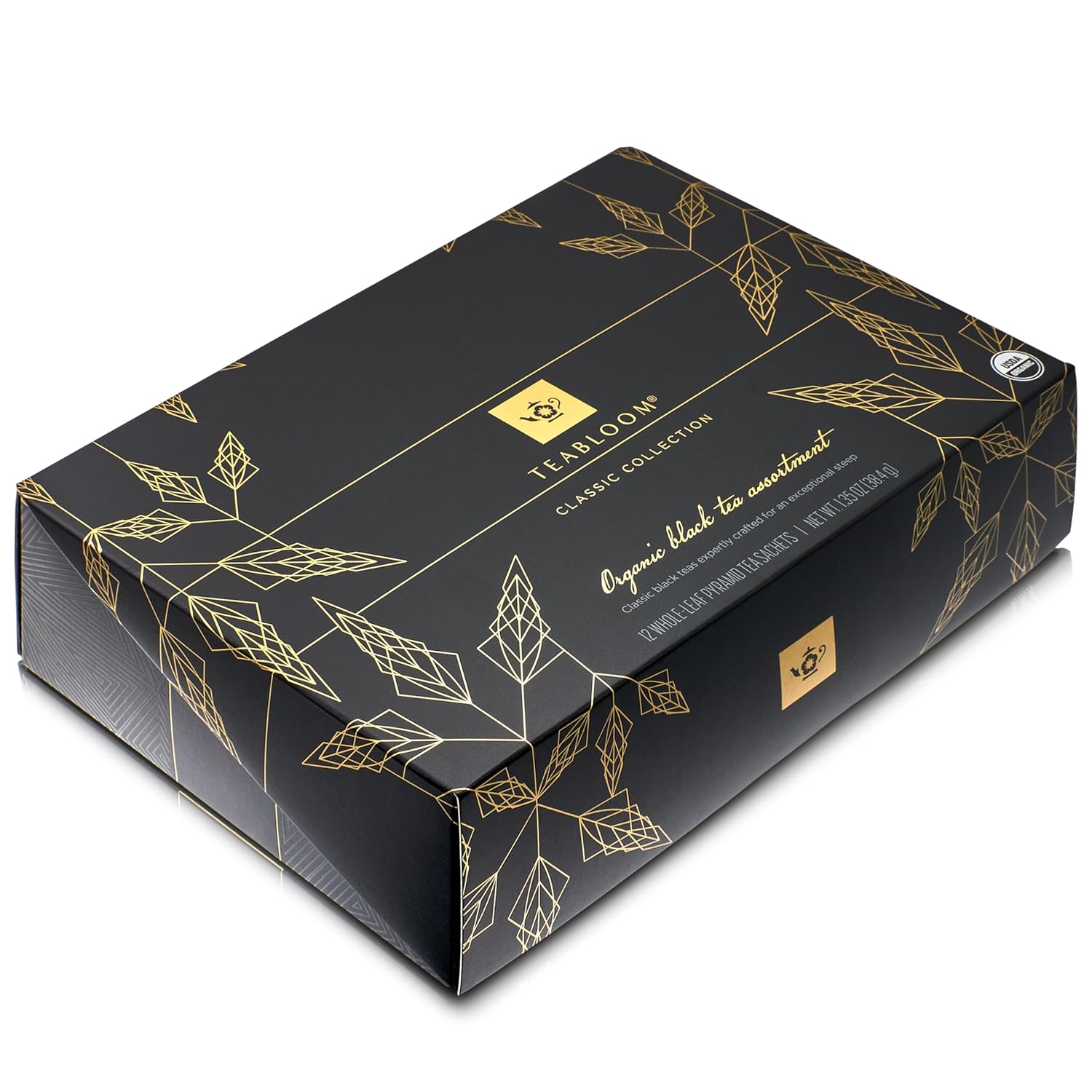 Teabloom Classic Black Teas – Organic Assortment with 12 Plant-Based Pyramid Sachets, Earl Grey, Darjeeling & English Breakfast, Elegant Presentation Box for Tea Enthusiasts - Image 5