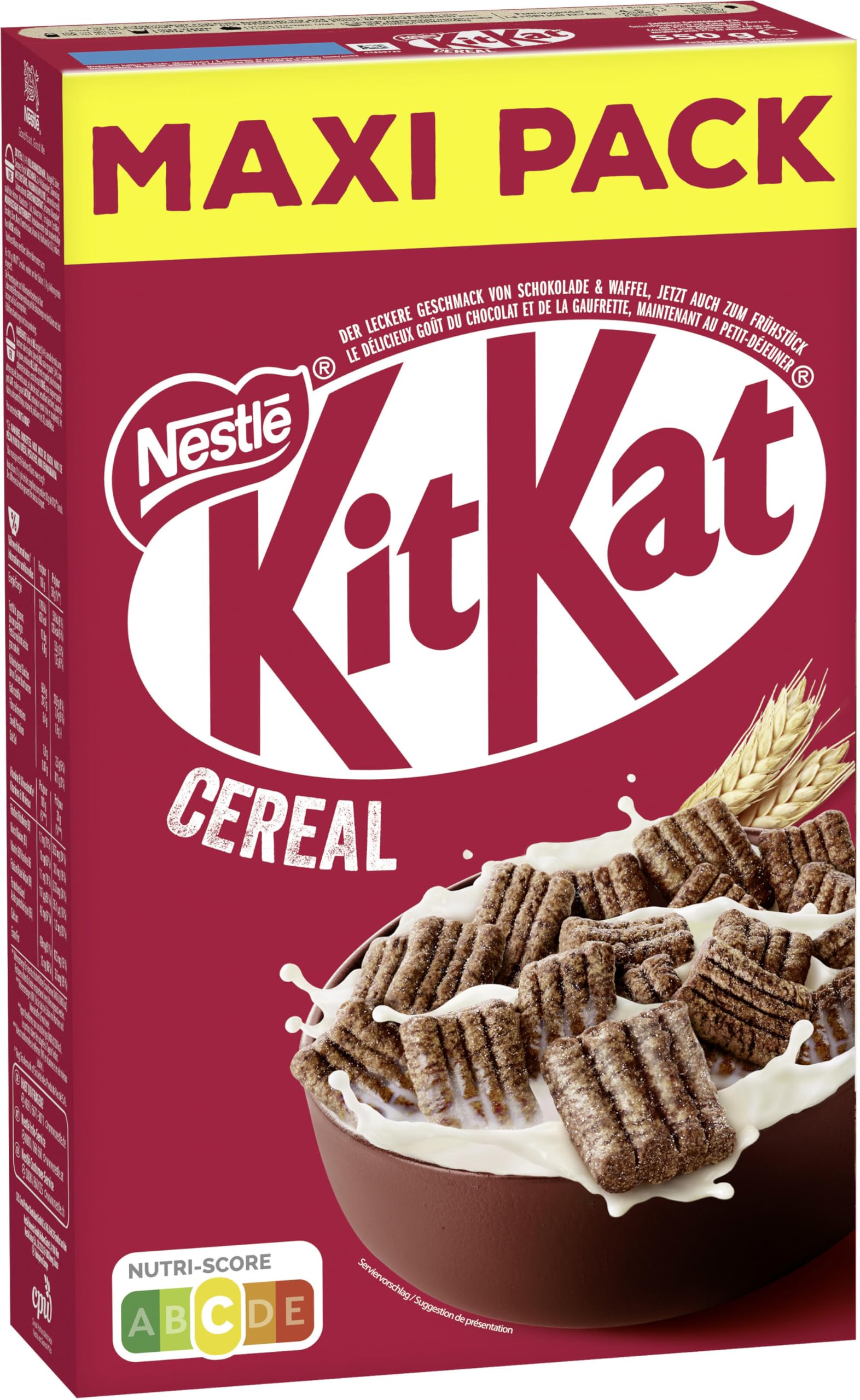 Nestlé KITKAT Cereal, knusprige Frühstücks-Cerealien mit der typischen KITKAT-Waffel und köstlicher Schokolade, 8er Pack (8 x 550g)