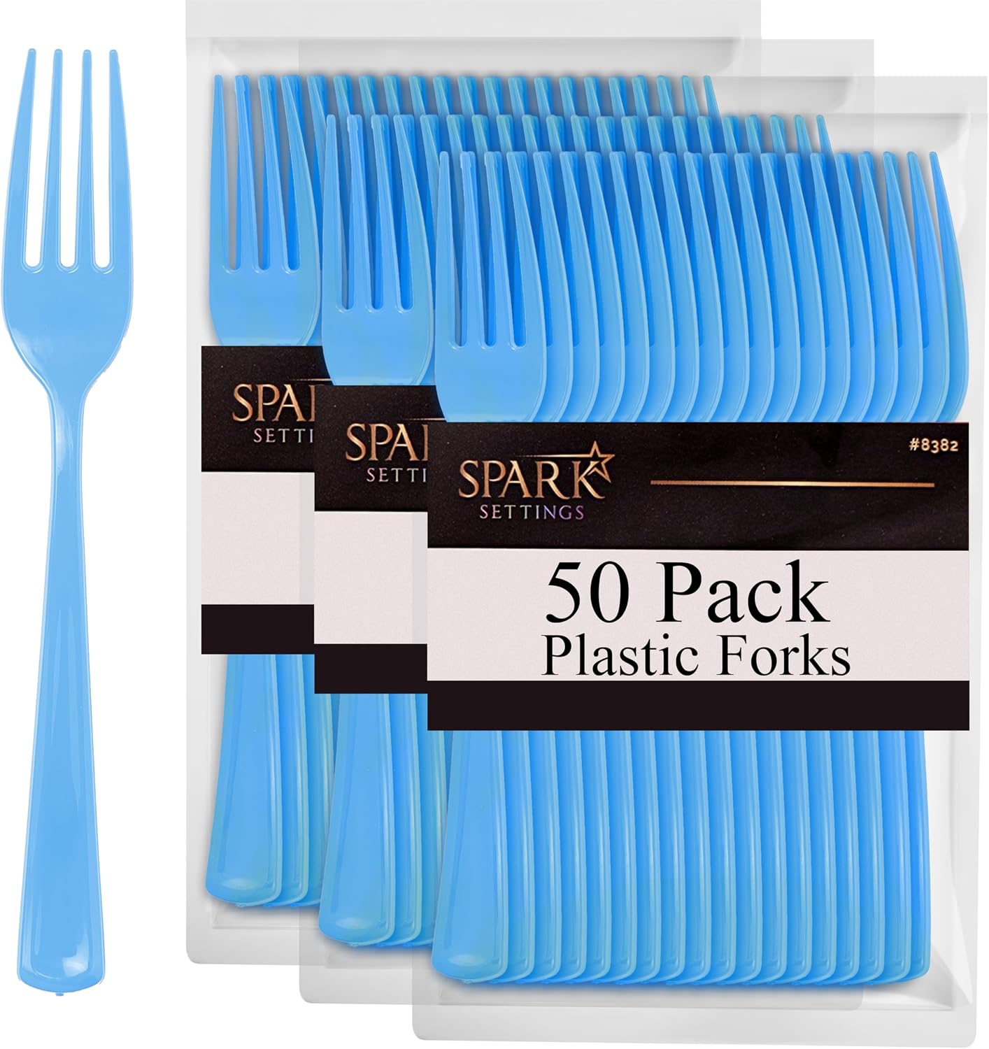 Plastic Forks Disposable 50 Pack, Heavy Duty Plastic Silverware, Plastic Cutlery Ideal for Hot and Cold Food, Plastic Utensils for Home Office School Party Picnics Weddings - SparkSettings (Pink)