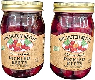 The Dutch Kettle Amish Homemade Jam & Jelly – Two Pack (18 oz Jars) – Non-GMO, Preservative-Free, Traditional Recipe – Multiple Flavors Available (Pickled Beets)