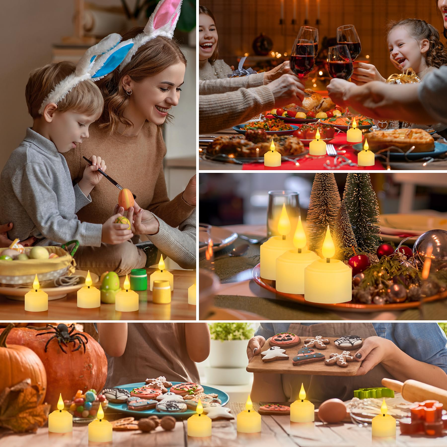 Forever Speed 12 Pezzi Candele LED Ricaricabili con Stazione di Ricarica e Telecomando, Lumini LED Elettriche Flameless Candele per Decorazione per Feste, Matrimonio, Regali