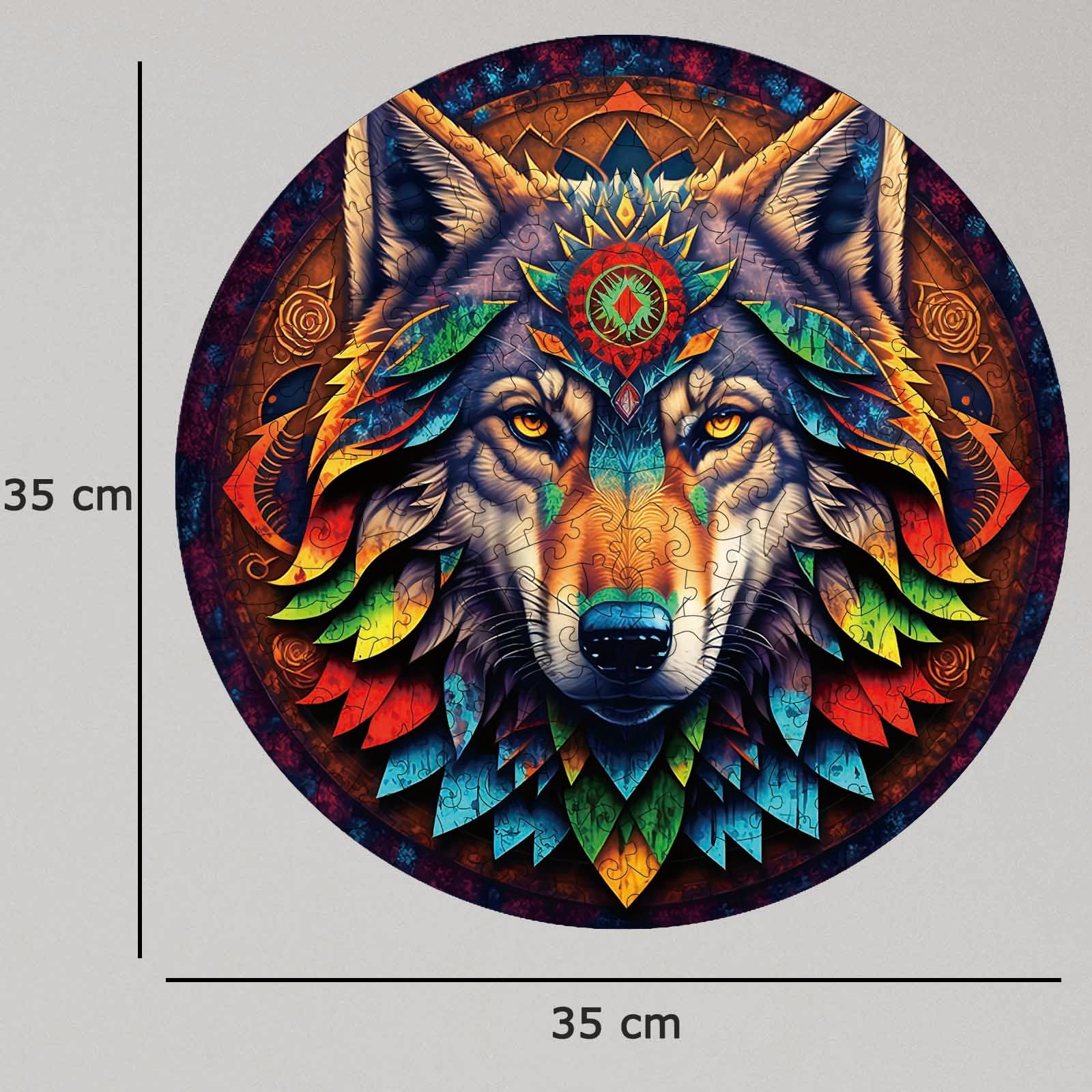 Puzzle Legno per Adulti, Puzzle in Legno del Lupo, 35 x 35 cm, 220 Pezzi, Puzzle di Forma Irregolare, Wooden Puzzle, Puzzle di Animali con Scatola Regalo in Legno