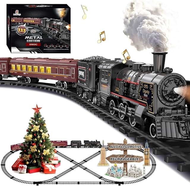 Electric Train Sets for Kids Metal Alloy Christmas Train
