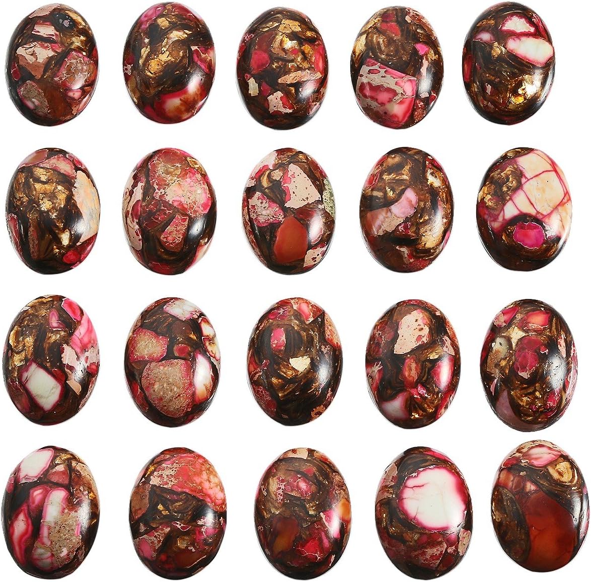 TUMBEELLUWA Pack of 5 Sea Sediment Jasper Cabochons for Jewelry Making image 4