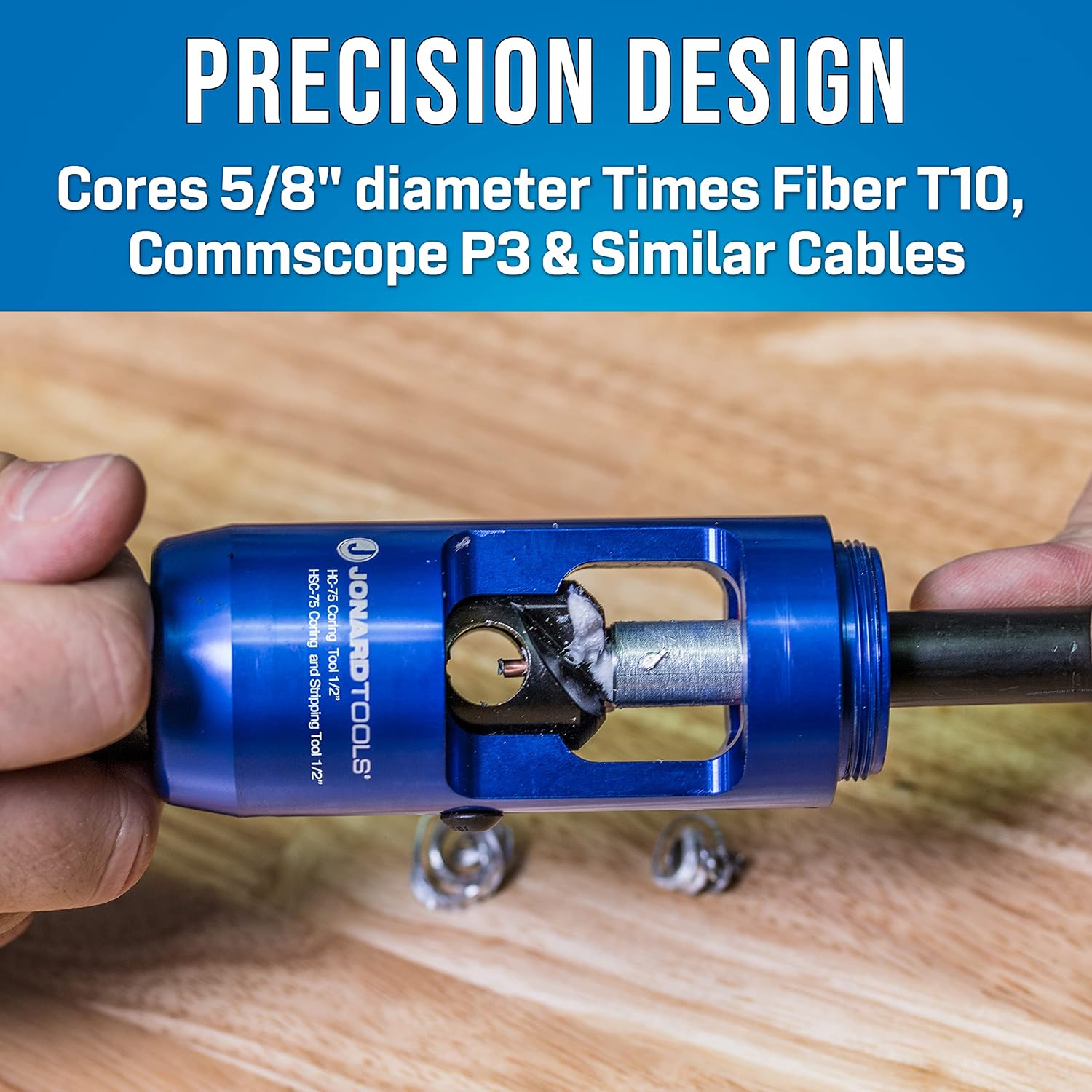 Jonard Tools HSC-625 Hardline Coring and Stripping Tool 5/8" for Times Fiber T10 and Commscope P3 Cables
