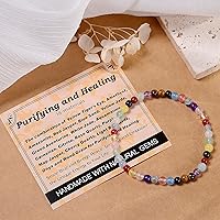 Vista 138 de MASSIVE BEADS Pulsera elástica de yoga hecha a mano con piedra natural, cristal curativo, energía, regalos para adultos unisex de 0.157 in, 0.236