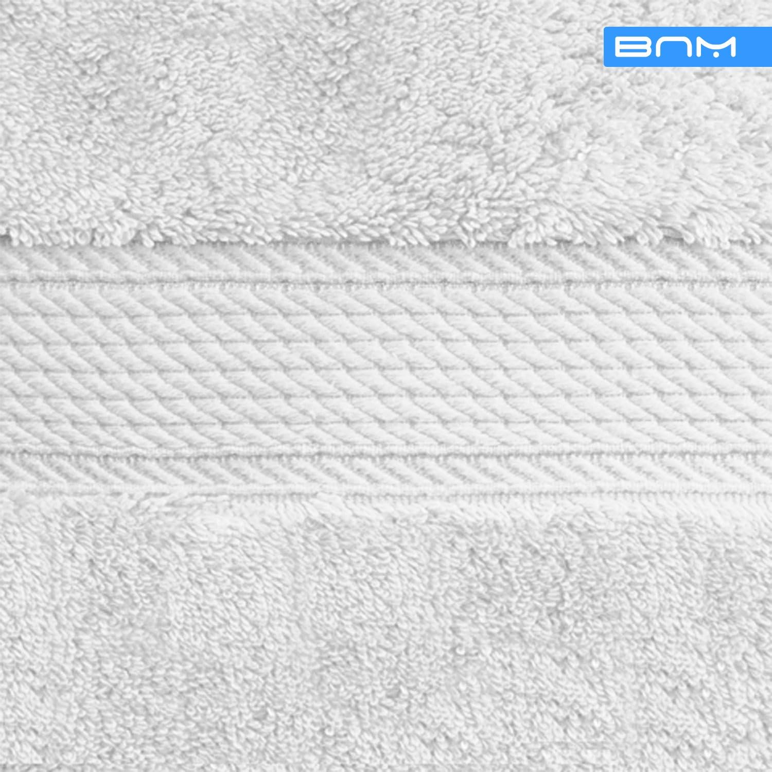 BLUENILEMILLS Buckingham Egyptian Cotton 6-Piece Towel Set, Washcloths, Hand Towels, Bath Towels, White