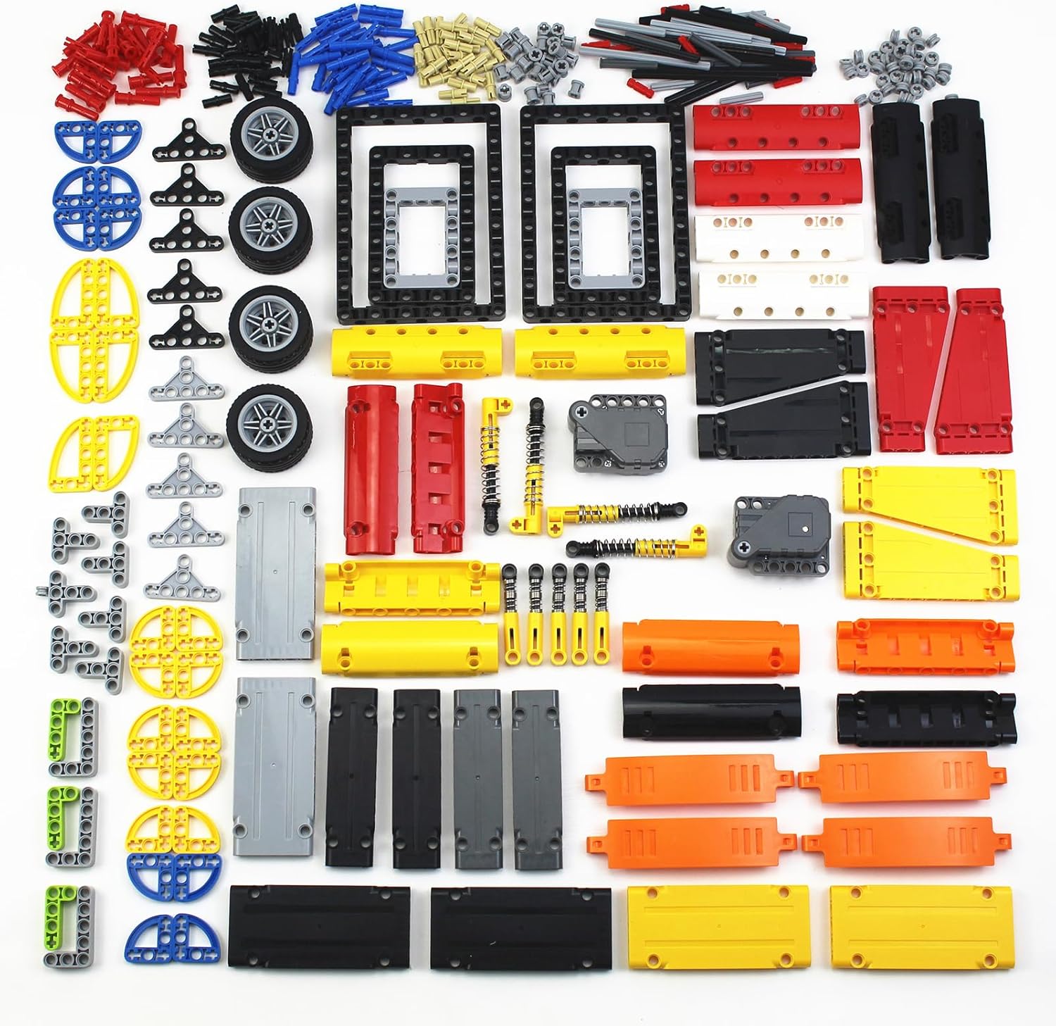 Technical Parts Set Regular-Sized Mechanical Parts EV3 Replacement Building Block Parts Brick Bush Technical Gears Pins Axles Beams Panels Motors Wheels (473pcs)