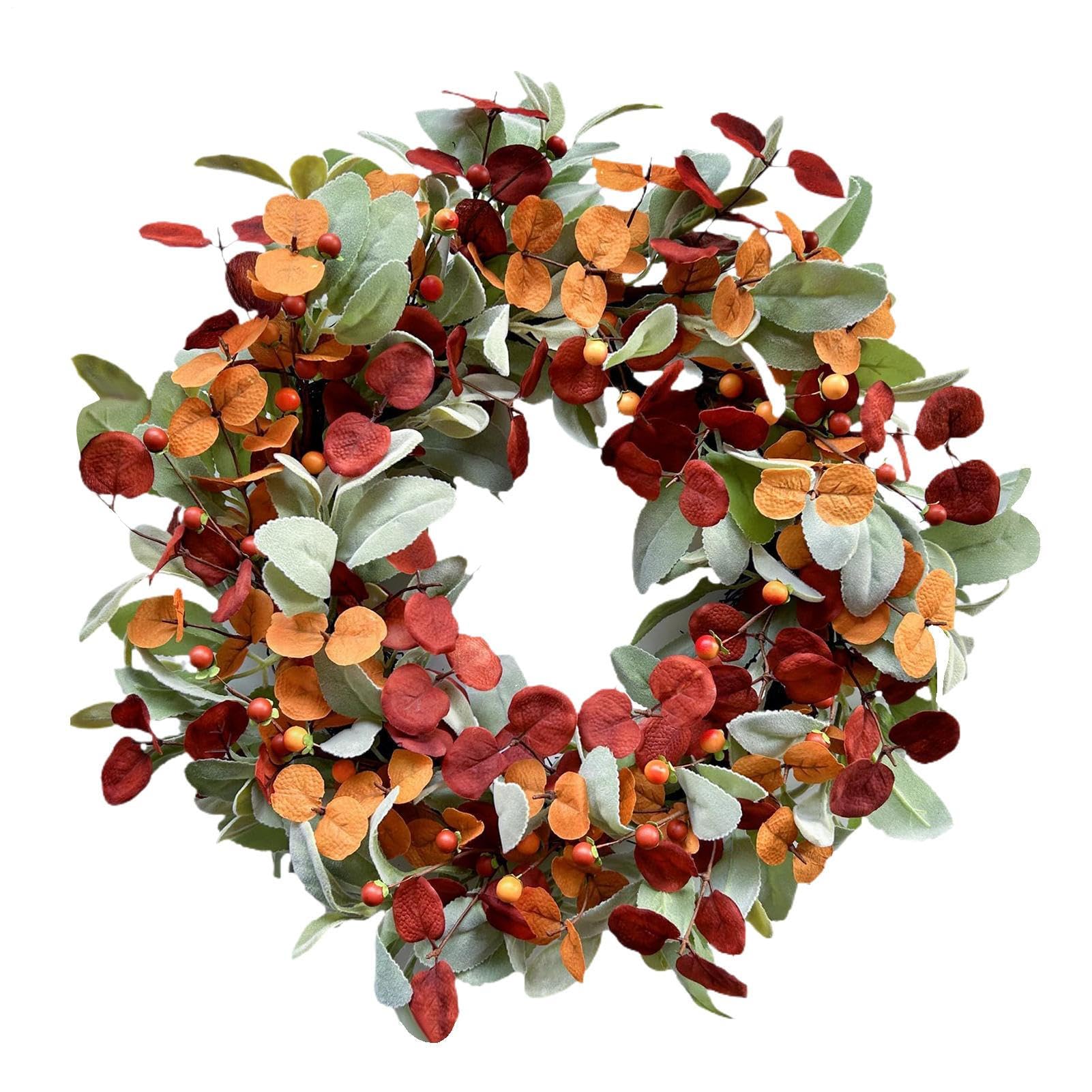 Guirlande de baies oranges d'automne de 45 cm pour sublimer votre entrée de maison