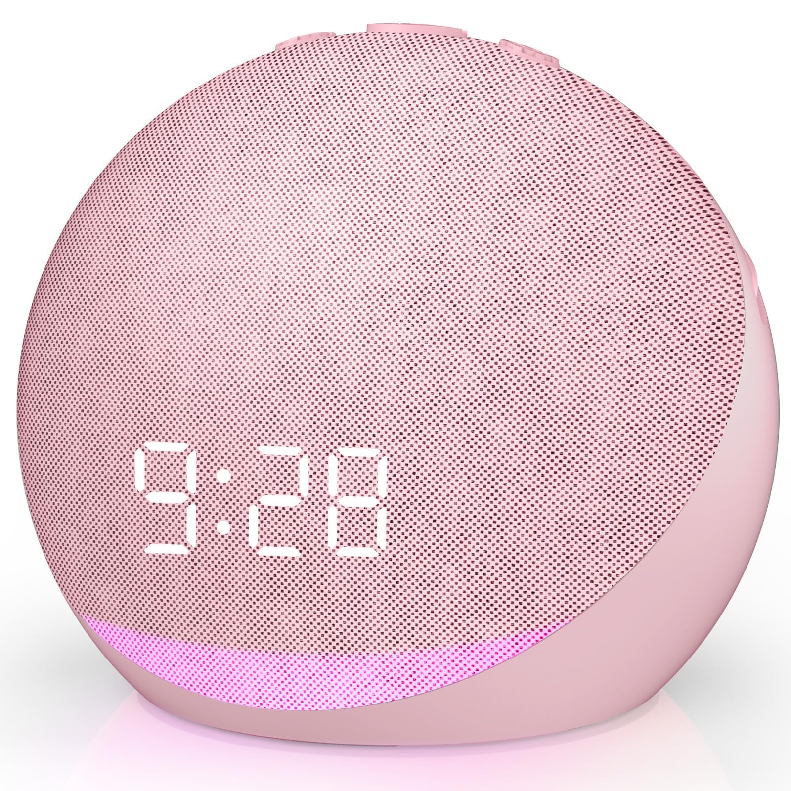 Venchin Alarm Clock with White Noise: 25 Soothing Sounds Noise Machine 32 Volume Dimmable 9 Light Bluetooth Alarm Clocks Bedside (Inl. DC Adpter)
