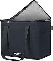 Vista 15 de Bolsa de comestibles reutilizable aislada – Lona, a prueba de fugas, bolsa enfriadora grande extragrande, bolsas de compras aisladas