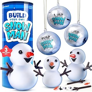 Dan&Darci Snowman Making Kit for Kids - Build a Snow Man Craft Kits for Girls, Boys, Toddlers Ages Kid Winter Christmas Crafts Activities Stocking Stuffers Fun Toys Ideas for 6, 7, 8 Year Old