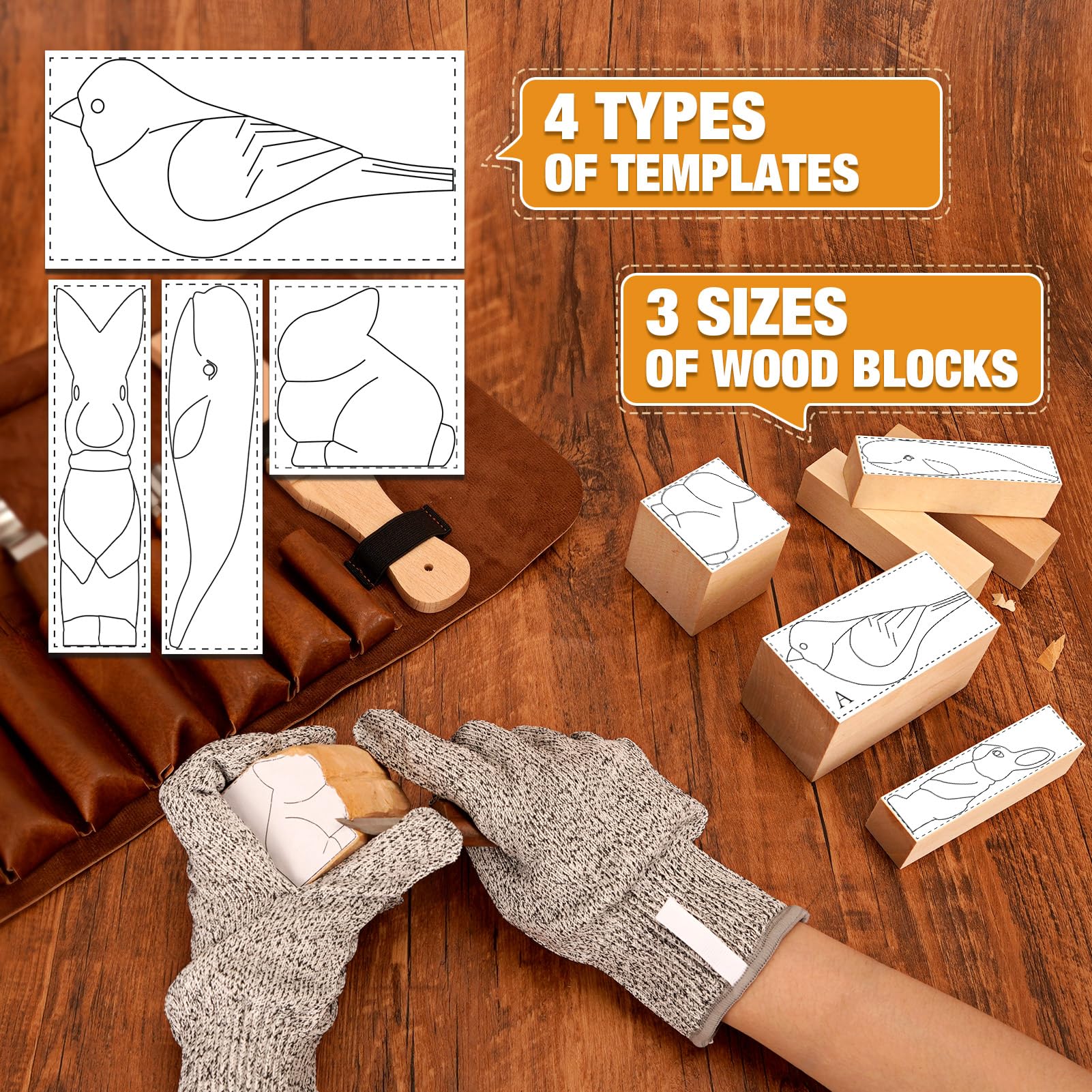 Outils De Gravure Sculpture Bois Set, 8 Pieces Outils De Sculpture Sur Bois Couteau Sculpture