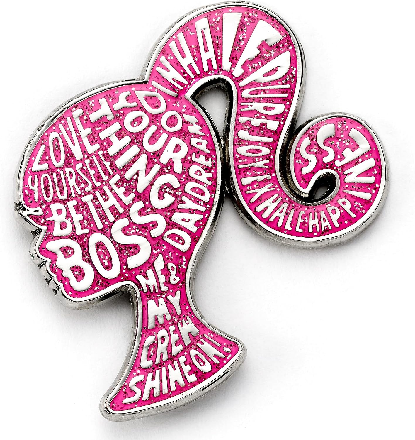 Barbie Sparkly Silhouette Enamel Pin Badge - Pink, One Size, Zinc