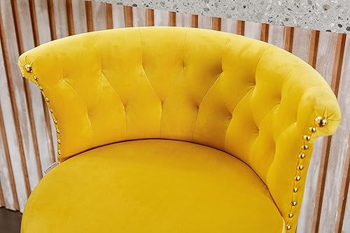 Miniatura 9 de Taburetes de bar giratorios modernos, taburetes de bar ajustables de altura de mostrador dorados con respaldo, sillas de bar tapizadas de terciopelo