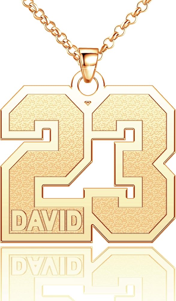 Custom Number Necklace – Stainless Steel Jersey Number Chain For Men & Women, Adjustable 22"-24", Sports Gift