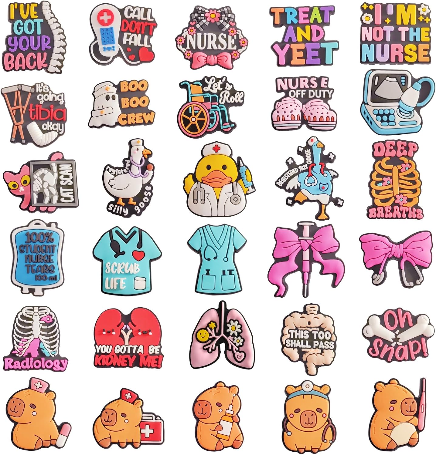 30pcs Shoe Charms for Girls Boys Cute Clogs Charms Accessories for Women Men Shoe Decoration Party Favor