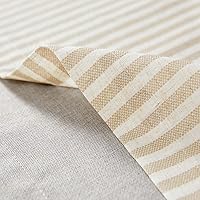 Vista 9 de jinchan Cenefa de Lino a Rayas para Ventanas de 16 Pulgadas Cortinas Opacas para Ventana Pequeña Estilo Granja Cenefa de Doble Capa para Sala