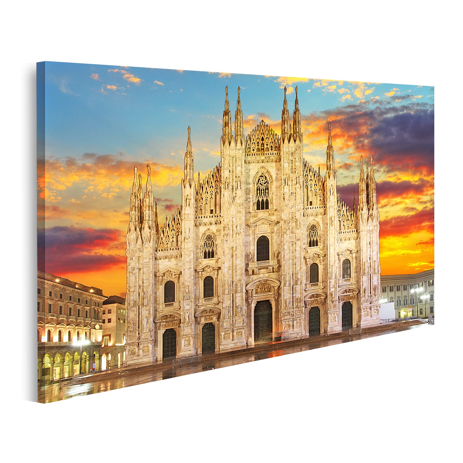 islandburner cuadro sobre lienzo Milan Catedral Duomo Puesta de sol Italia imágenes murales póster