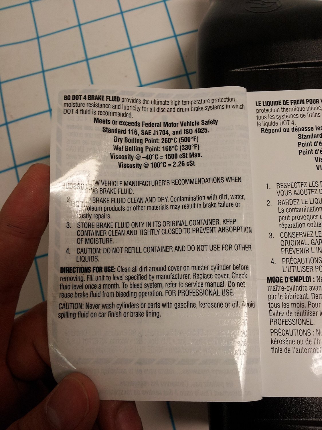 BG Brake Fluid DOT4 Ultradry flushing formula for professional use
