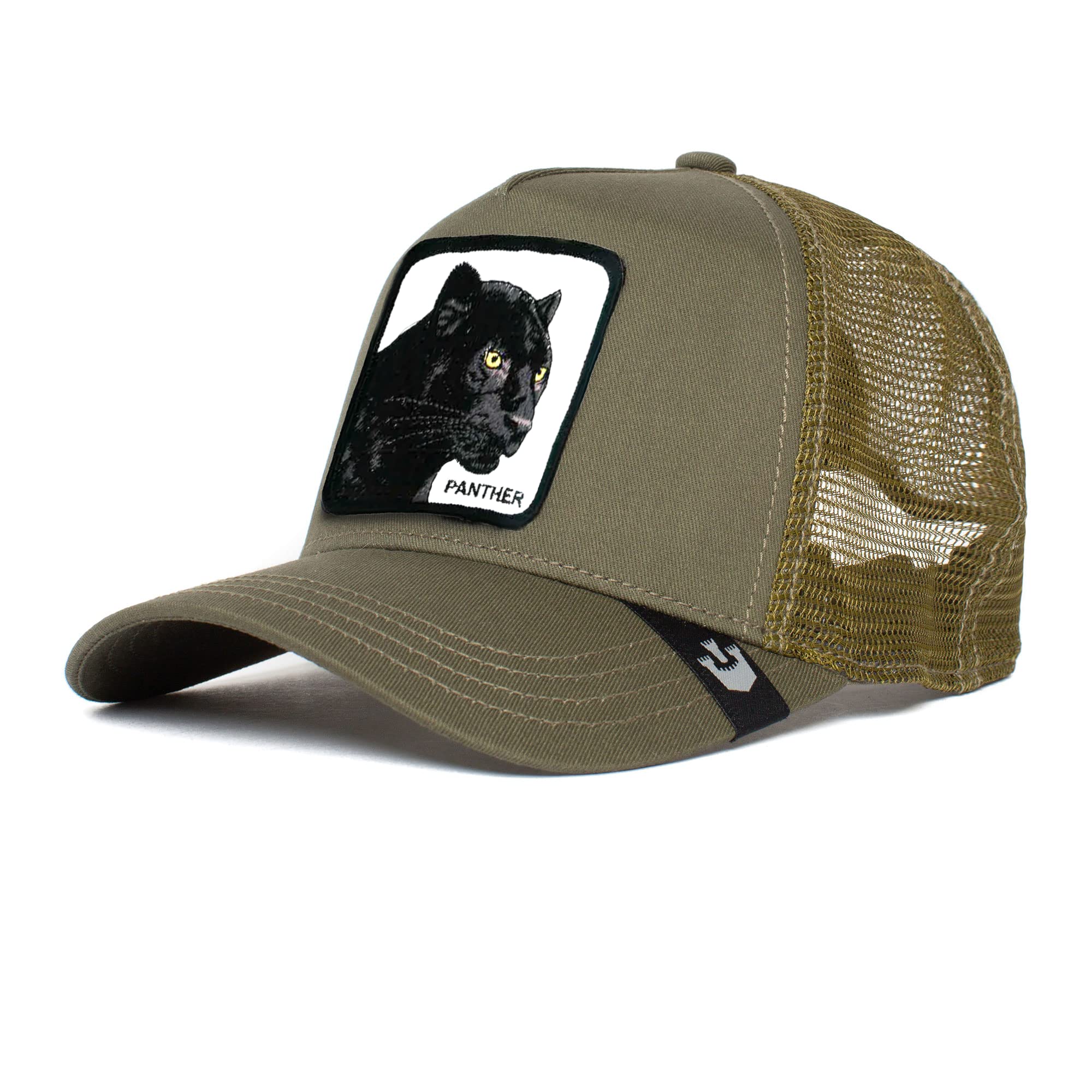 Goorin Bros. The Farm Original Core Unisex Adjustable Snapback Trucker Hat, Olive (Panther Truckin), One Size