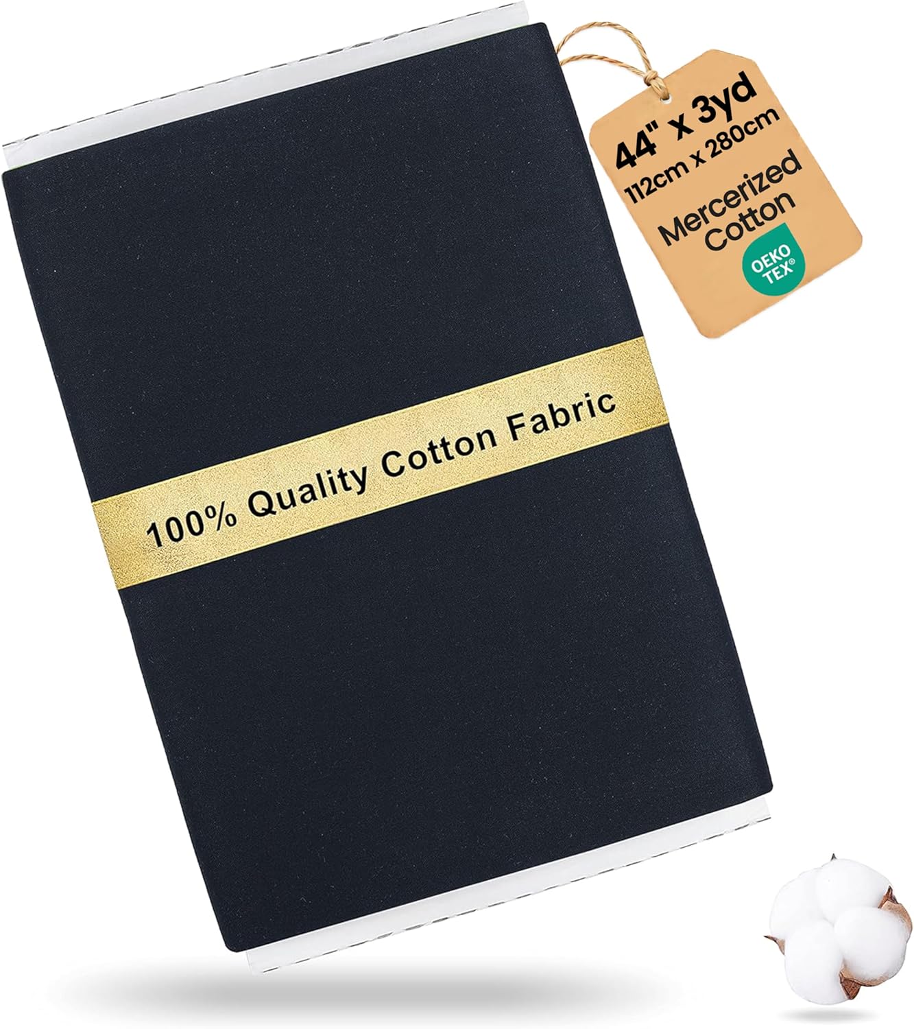 Craftido-19 Options-100% Cotton Fabric by The Yard in Solid Color 44”Wide by 3yd (9 ft) -Medium Weight 5.2 oz-Soft Cotton for Quilting, Sewing, Crafts, Binding, Backing and Lining - Black