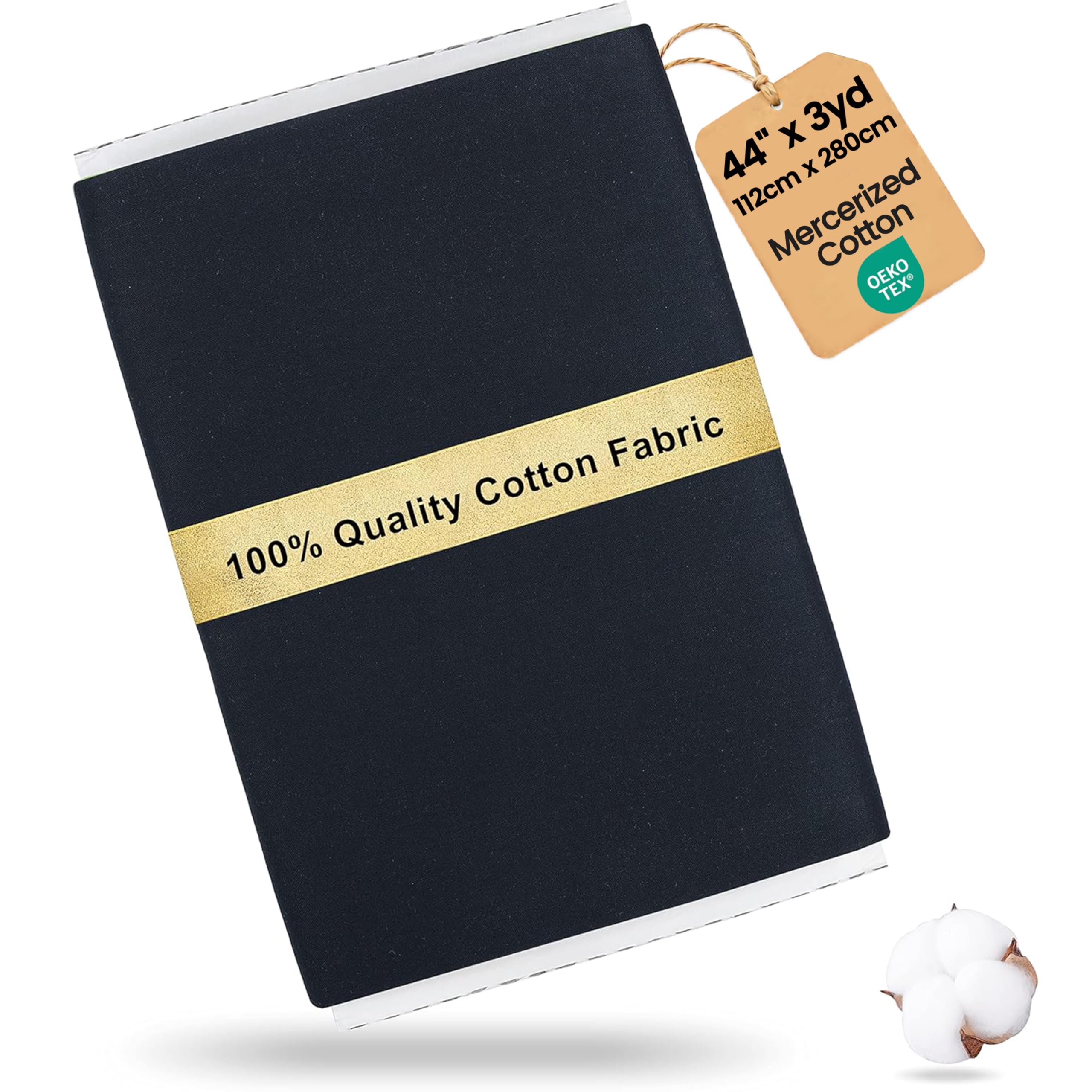 Craftido-19 Options-100% Cotton Fabric by The Yard in Solid Color 44”Wide by 3yd (9 ft) -Medium Weight 5.2 oz-for Quilting, Sewing, Crafts, Binding, Backing and Lining - Black