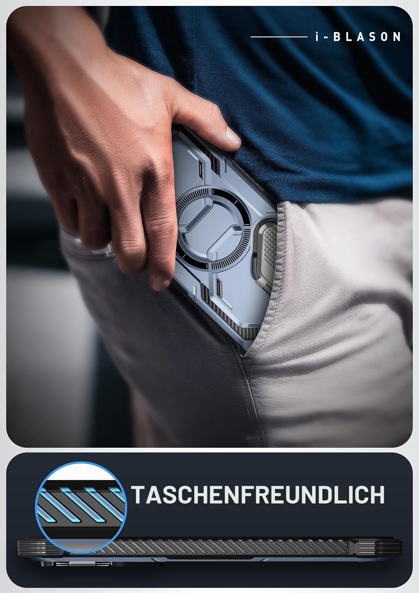i-Blason Armorbox Schutzhülle für Samsung Galaxy S24 Ultra, MagSafe mit Kamera-Abdeckung, Ständer, [unterstützt kabelloses Ladegerät], 360-Grad-Ganzkörper-Hülle mit Displayschutzfolie und Ständer,
