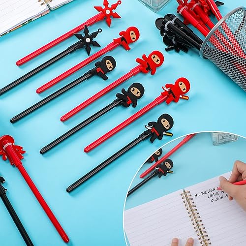 Miniatura 4 de Tinlade 24 bolígrafos ninja ninja recuerdo de fiesta Samurai Ninja Warrior bolígrafos para decoración de fiesta de cumpleaños ninja, suministros de