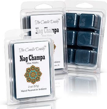 The Candle Daddy Nag Champa Incense Scented Melt- Maximum Scent Wax Cubes/Melts- 1 Pack -2 Ounces- 6 Cubes