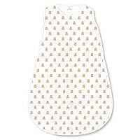 Vista 8 de Amazing Baby Saco de dormir de algodón, manta portátil con cremallera de 2 vías, azul pastel + elefantes pequeños grises, pequeño (0-6 meses)