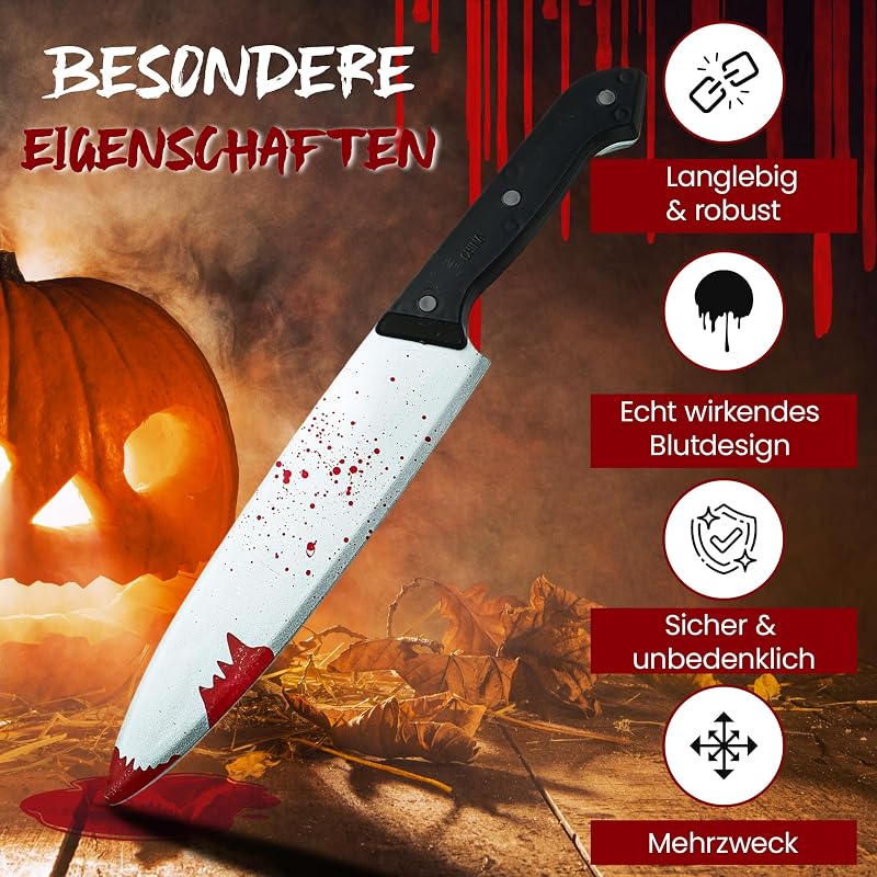 REDSTAR FANCY DRESS Halloween Véres Műkés 30 cm - Zombi Jelmez Kiegészítő Műanyag Tréfaeszköz - Horror Dekoráció Színházi Kellék Jelmezbálra