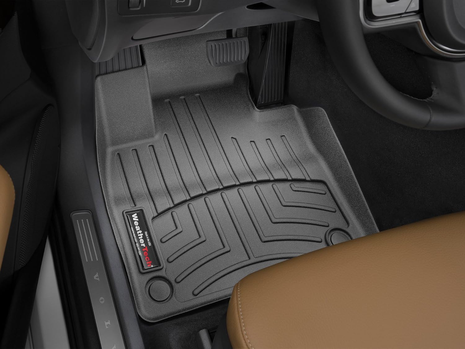 WeatherTech Custom Fit FloorLiners for Volvo XC90, XC90 Recharge, XC90-1st Row (448281), Black