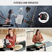 Vista 5 de NEEWER Trípode para cámara con control remoto, mini trípode flexible para teléfono con adaptador de montaje de cámara de acción, soporte oculto