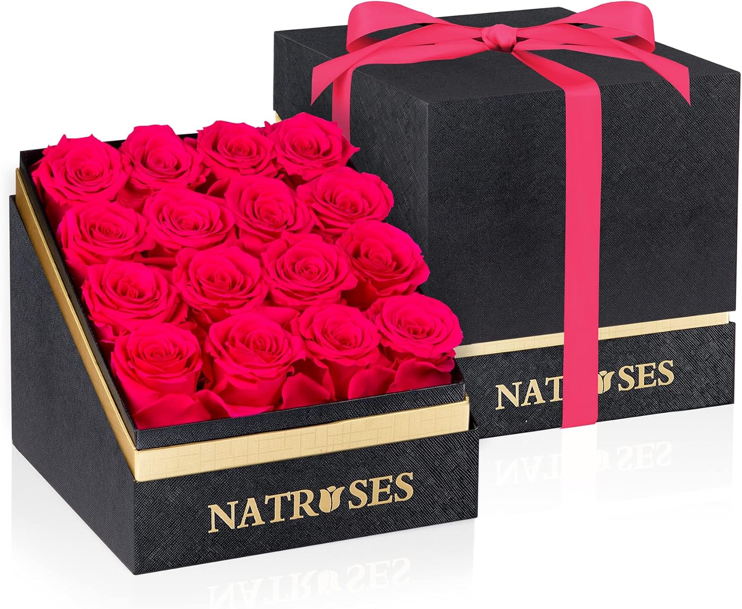 NATROSES Forever Preserved Roses in a Box, 100 Real Roses