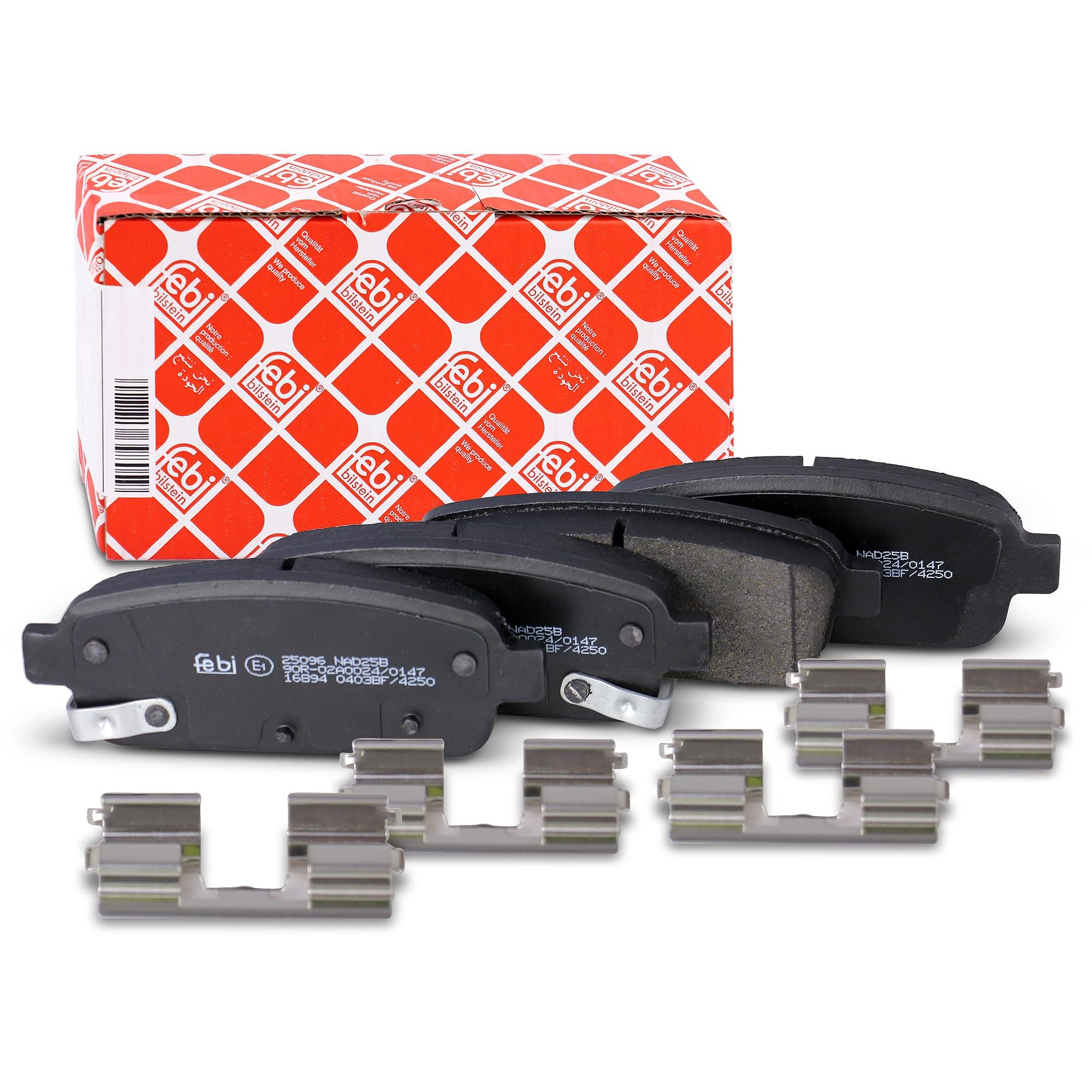 febi bilstein 16894 Brake Pad Set with fastening material, 1 unit