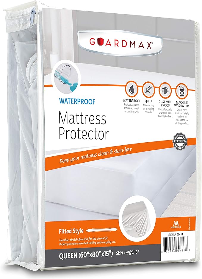 Guardmax Queen Waterproof Mattress Cover Fitted, Soft and