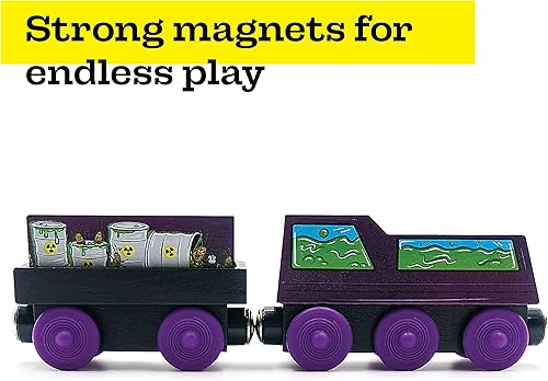Vista 33 de Paquete de carga de tren de madera de 7 piezas, compatible con todos los juegos de ferrocarriles de madera, Zany Trains Series 1, Quirky Cargo