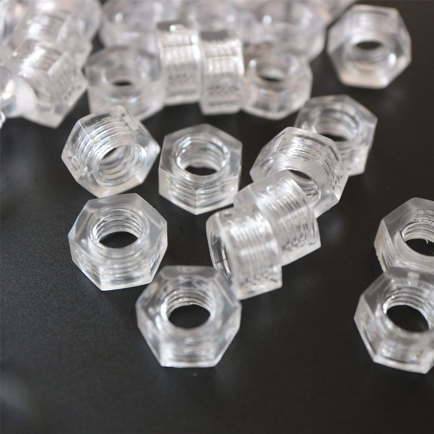 25 x Crosshead Countersunk Screw Nuts and Bolts, Transparent Clear Plastic Acrylic, M8 x 20mm - Acrylic Plastic Screws, (5/16 x 25/32 in)