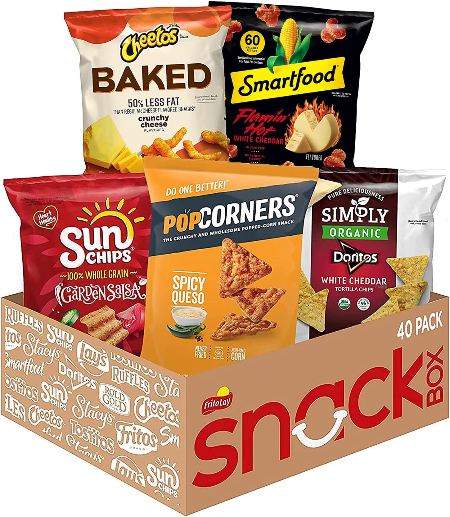 Frito Lay Ultimate Bold Smart Care Package, Variety Assortment of Snacks, (Pack of 40)