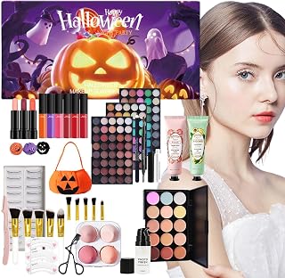 Halloween Makeup Set Concealer Palette, Pressed Powder | Lipstick Palette Beginner Halloween Party Home Travel College Dorm Women Cosmetic Makeup Set