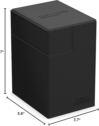 Miniatura 9 de Ultimate Guard Flip 'n' Tray 133+, funda para 133 tarjetas TCG de doble manga + bandeja de dados, negro, cierre magnético independiente y forro